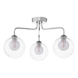 3 Light Semi-Flush Polished Chrome with Clear/Opal Glass (0183FEY035020)