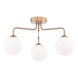 3 Light Semi-Flush Antique Bronze with Opal Glass (0183FEY036302)
