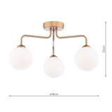3 Light Semi-Flush Antique Bronze with Opal Glass (0183FEY036302)