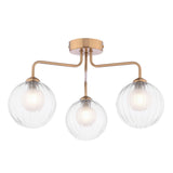 3 Light Semi-Flush Antique Bronze with Clear/Opal Glass (0183FEY036320)
