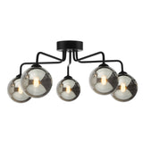 5 Light Semi-Flush Matt with Smoked Glass (0183FEY052201)