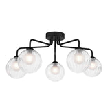 5 Light Semi-Flush Matt with Clear/Opal Glass (0183FEY052220)