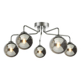 5 Light Semi-Flush Polished Chrome with Smoked Glass (0183FEY055001)