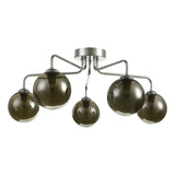 5 Light Semi-Flush Polished Chrome with Smoked Glass (0183FEY055001)