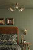 5 Light Semi-Flush Antique Bronze with Organic Amber Glass (0183FEY056316)