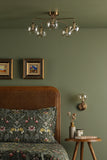 5 Light Semi-Flush Antique Bronze with Organic Amber Glass (0183FEY056316)