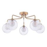 5 Light Semi-Flush Antique Bronze with Clear/Opal Glass (0183FEY056320)
