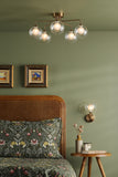 5 Light Semi-Flush Antique Bronze with Clear/Opal Glass (0183FEY056320)