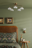 5 Light Semi-Flush Antique Bronze with Clear/Opal Glass (0183FEY056320)