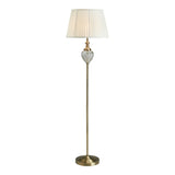 1 Light Floor Lamp Antique Brass complete with Cream Shade (1284BLAFL7514AB)