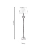 1 Light Floor Lamp Polished Chrome complete with White Shade (1284BLAFL7514CH)