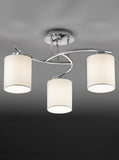 3 Light Flush Fitting in Chrome with Cream Shades (0194HEXFL208031124)