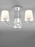 3 Light Ceiling Fitting in Chrome with Cream Shades (0194HEXFL208231123)