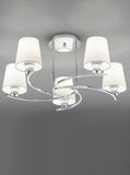5 Light Ceiling Fitting in Chrome with Cream Shades (0194HEXFL208251123)