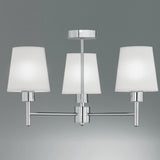 3 Light Ceiling Light in Chrome with Cream Shade (0194TURFL212631123)