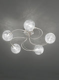 5 Light Flush Ceiling Fitting in Satin Nickel (0194GYRFL23275)