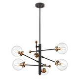 6 Light Ceiling Pendant in Black and Antique Gold (0194DIFFL24106)