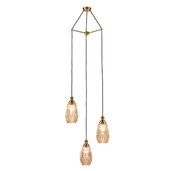 3 Light Spreader - in Bronze and Amber Glasses (0194REF24253352)