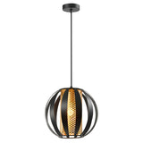 1 Light Pendant 250mm in Gold and Matt Black (0194FLAPCH441)