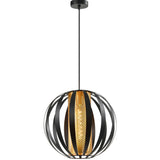 1 Light Pendant 400mm in Gold and Matt Black (0194FLAPCH443)