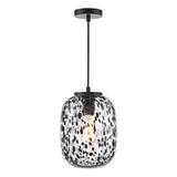 1 Light Pendant Black Glass and Matt Black (0183GET0122)