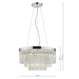 5 Light Pendant Polished Chrome Clear Glass (0183GIO0508)