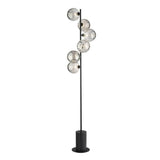 6 Light Floor Lamp Matt Black with Mix & Match Glass Options (0183SPI4922-F)