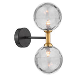 2 Light Wall Light Matt Black and Bronze with Mix & Match Glass Options (0183TAK0954F)
