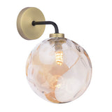 1 Light Wall Light Matt Black and Antique Brass with Mix & Match Glass Options (0183LAI0754F)