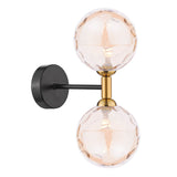 2 Light Wall Light Matt Black and Bronze with Mix & Match Glass Options (0183TAK0954F)