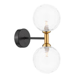 2 Light Wall Light Matt Black and Bronze with Mix & Match Glass Options (0183TAK0954F)