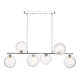 6 Light Bar Pendant Polished Chrome with Mix & Match Glass Options (0183SPI6450)