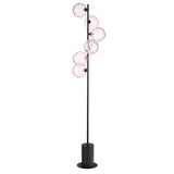 6 Light Floor Lamp Matt Black with Mix & Match Glass Options (0183SPI4922-F)