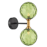 2 Light Wall Light Matt Black and Bronze with Mix & Match Glass Options (0183TAK0954F)