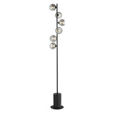 6 Light Floor Lamp Matt Black with Mix & Match Glass Options (0183SPI4922-F)