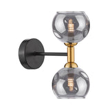 2 Light Wall Light Matt Black and Bronze with Mix & Match Glass Options (0183TAK0954F)