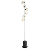 6 Light Floor Lamp Matt Black with Mix & Match Glass Options (0183SPI4922-F)