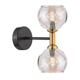 2 Light Wall Light Matt Black and Bronze with Mix & Match Glass Options (0183TAK0954F)