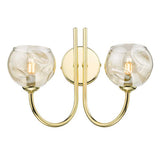 2 Light Wall Light Polished Gold with Mix & Match Glass Options (0183IJAR0935F)