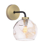 1 Light Wall Light Matt Black and Antique Brass with Mix & Match Glass Options (0183LAI0754F)
