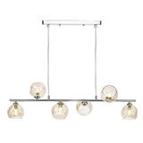 6 Light Bar Pendant Polished Chrome with Mix & Match Glass Options (0183SPI6450)