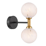 2 Light Wall Light Matt Black and Bronze with Mix & Match Glass Options (0183TAK0954F)
