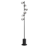 6 Light Floor Lamp Matt Black with Mix & Match Glass Options (0183SPI4922-F)