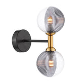 2 Light Wall Light Matt Black and Bronze with Mix & Match Glass Options (0183TAK0954F)