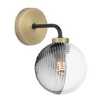 1 Light Wall Light Matt Black and Antique Brass with Mix & Match Glass Options (0183LAI0754F)