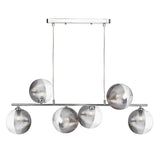 6 Light Bar Pendant Polished Chrome with Mix & Match Glass Options (0183SPI6450)