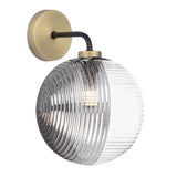 1 Light Wall Light Matt Black and Antique Brass with Mix & Match Glass Options (0183LAI0754F)