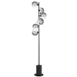 6 Light Floor Lamp Matt Black with Mix & Match Glass Options (0183SPI4922-F)