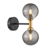 2 Light Wall Light Matt Black and Bronze with Mix & Match Glass Options (0183TAK0954F)