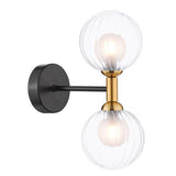 2 Light Wall Light Matt Black and Bronze with Mix & Match Glass Options (0183TAK0954F)